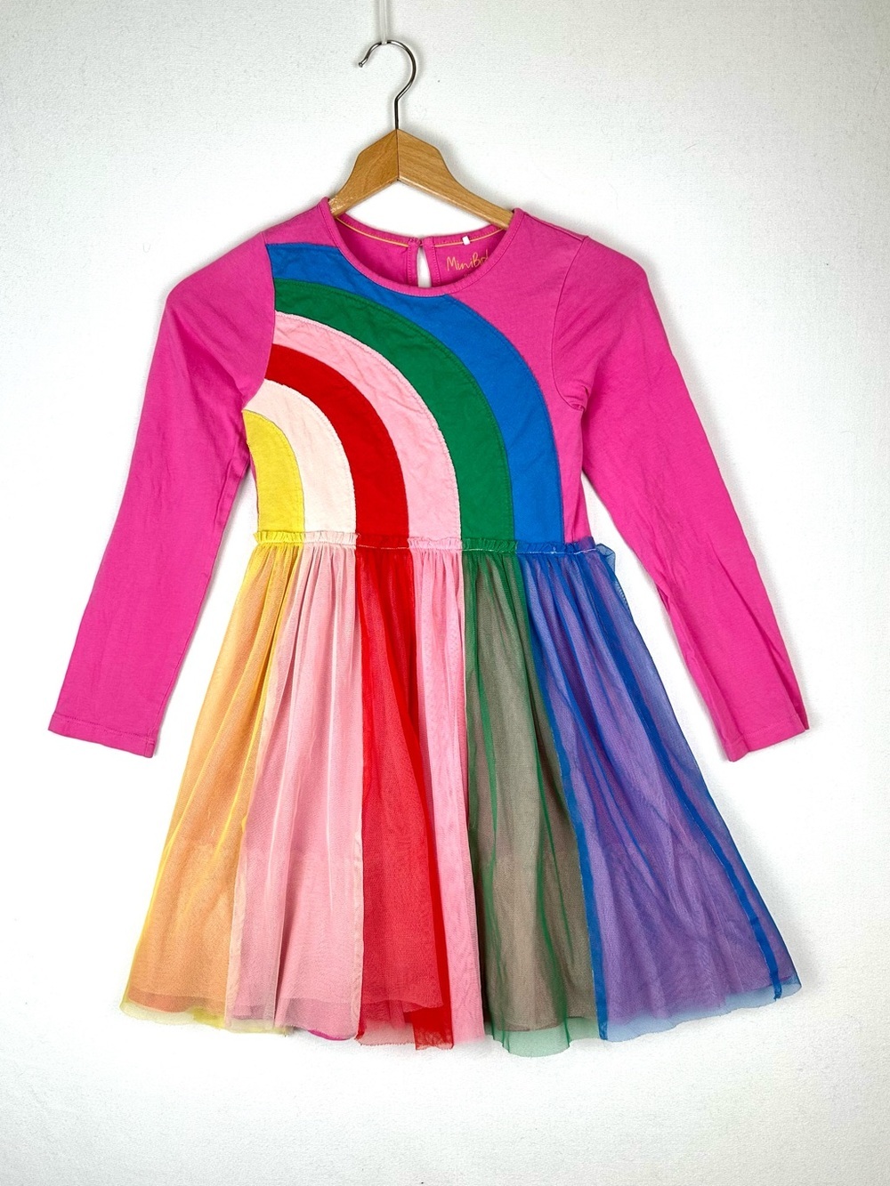 Mini Boden Rainbow Tulle Dress Colorful